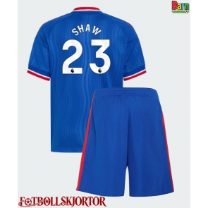 Manchester United Luke Shaw #23 Borta Kläder Barn 2026-27 Kortärmad (+ Korta byxor)